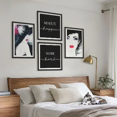 Set van posters met lijst Portretten van vrouwen met lippen