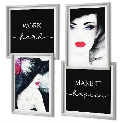 Set van posters met lijst Portretten van vrouwen met lippen
