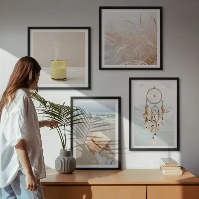 Set van posters met lijst Zomerse landschappen in boho-stijl