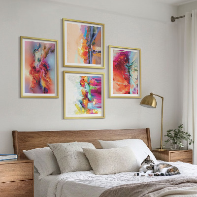 Meerluik in lijst Kleurrijke abstracties van vorm