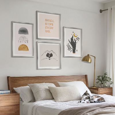 Set van posters met lijst Minimalistische boho-illustraties