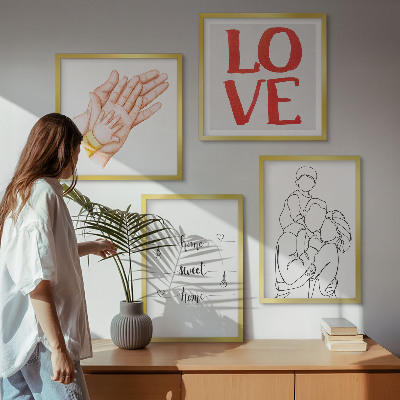 Meerluik in lijst Huisnaamborden met familie-illustraties