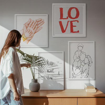 Meerluik in lijst Huisnaamborden met familie-illustraties