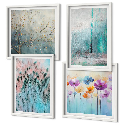 Meerluik in lijst Pastelkleurige bloemen achtergrondpatronen