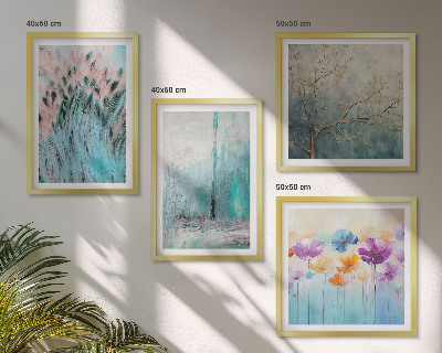 Meerluik in lijst Pastelkleurige bloemen achtergrondpatronen