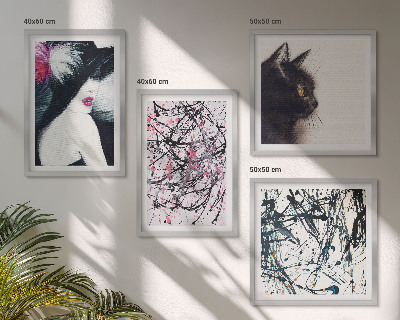Set van posters met lijst Abstracte kattenverfpatronen
