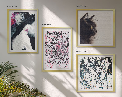 Set van posters met lijst Abstracte kattenverfpatronen