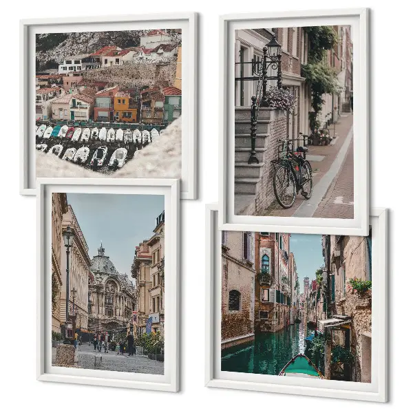 Set van posters met lijst De charmante straatjes van havensteden
