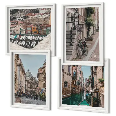 Set van posters met lijst De charmante straatjes van havensteden