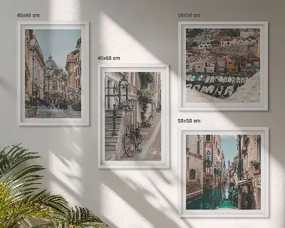 Set van posters met lijst De charmante straatjes van havensteden