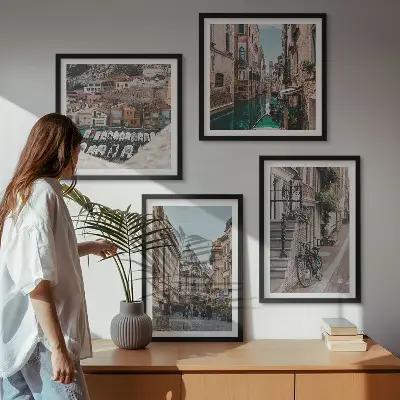 Set van posters met lijst De charmante straatjes van havensteden