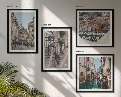 Set van posters met lijst De charmante straatjes van havensteden