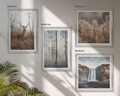 Boslandschappen van wilde natuur meerluik in lijst