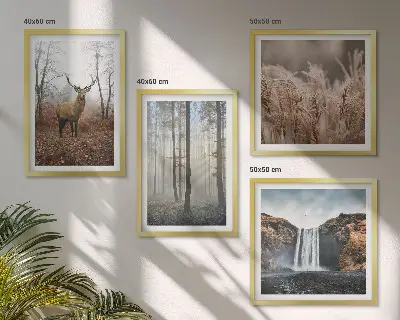 Boslandschappen van wilde natuur meerluik in lijst