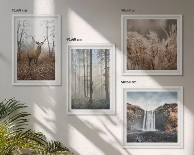 Boslandschappen van wilde natuur meerluik in lijst
