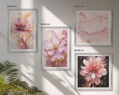 Bloemstukken van witte rozen set van posters met lijst