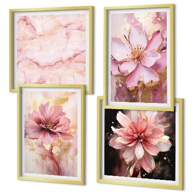 Bloemstukken van witte rozen set van posters met lijst