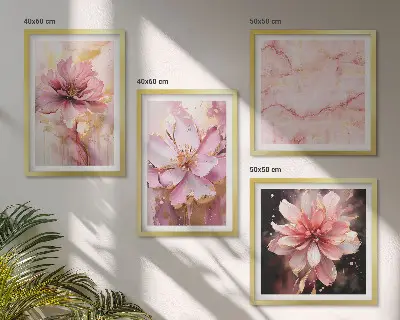 Bloemstukken van witte rozen set van posters met lijst