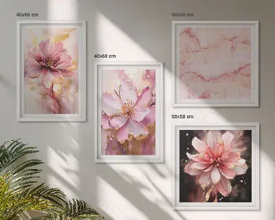 Bloemstukken van witte rozen set van posters met lijst
