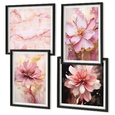 Bloemstukken van witte rozen set van posters met lijst