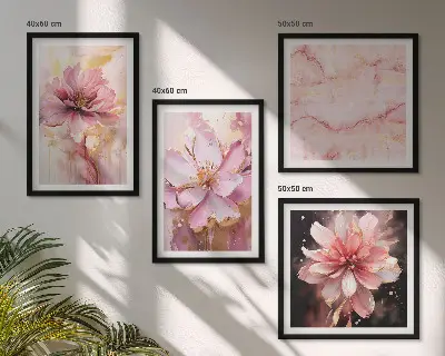 Bloemstukken van witte rozen set van posters met lijst