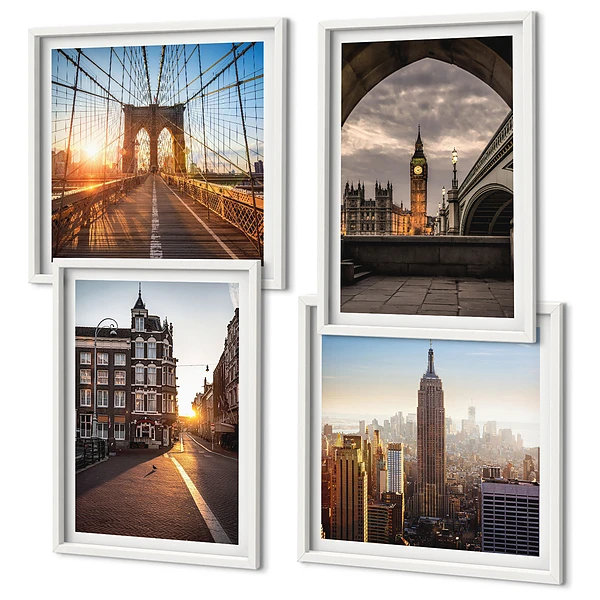 Schilderijenset met uitzicht op Londen set van posters met lijst