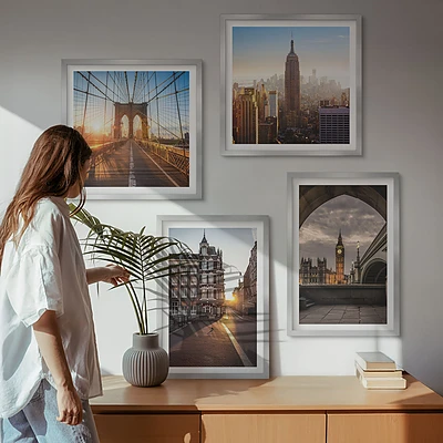 Schilderijenset met uitzicht op Londen set van posters met lijst