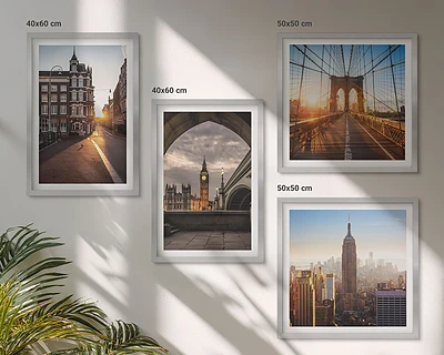 Schilderijenset met uitzicht op Londen set van posters met lijst