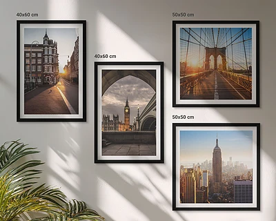 Schilderijenset met uitzicht op Londen set van posters met lijst