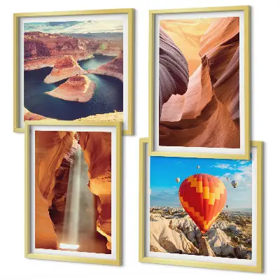 Waterval in de kloof set van posters met lijst