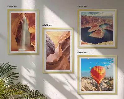 Waterval in de kloof set van posters met lijst