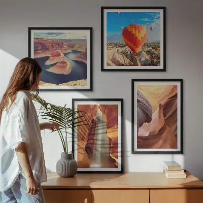 Waterval in de kloof set van posters met lijst