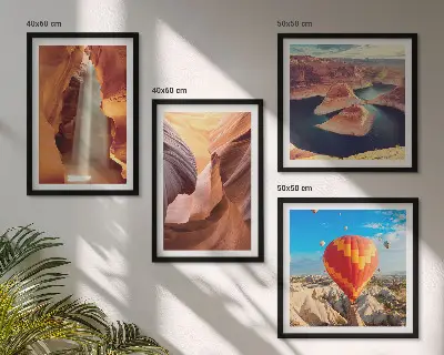 Waterval in de kloof set van posters met lijst