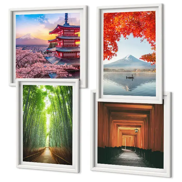 Fuji torii bamboebos Japan meerluik in lijst