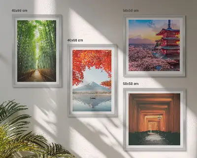Fuji torii bamboebos Japan meerluik in lijst