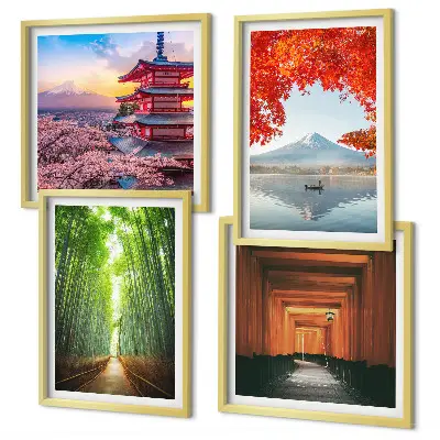 Fuji torii bamboebos Japan meerluik in lijst