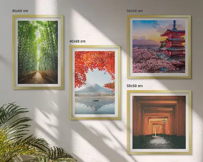 Fuji torii bamboebos Japan meerluik in lijst