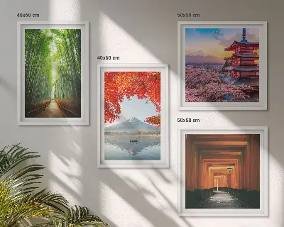 Fuji torii bamboebos Japan meerluik in lijst