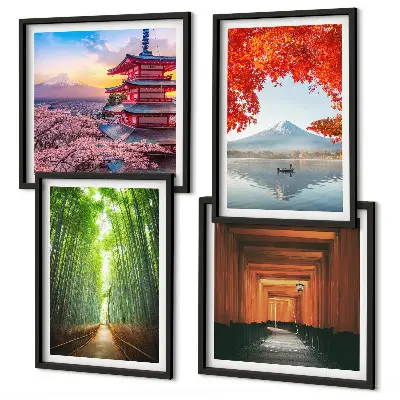 Fuji torii bamboebos Japan meerluik in lijst