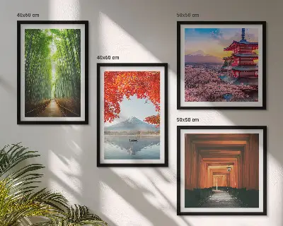 Fuji torii bamboebos Japan meerluik in lijst