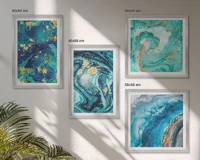Abstracte decoratieve schilderijenset met lijsten