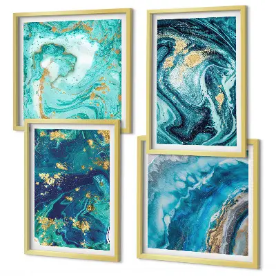 Abstracte decoratieve schilderijenset met lijsten