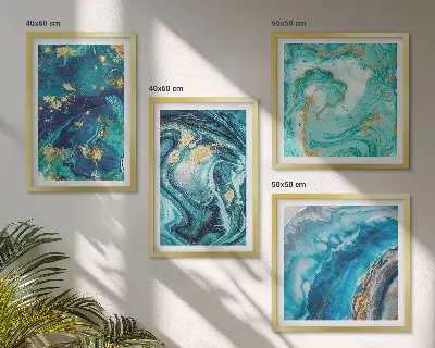 Abstracte decoratieve schilderijenset met lijsten