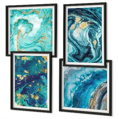 Abstracte decoratieve schilderijenset met lijsten
