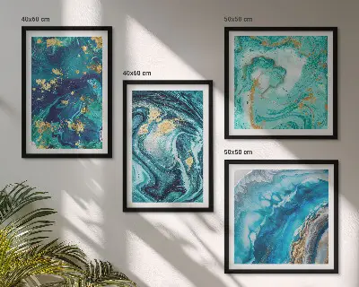 Abstracte decoratieve schilderijenset met lijsten