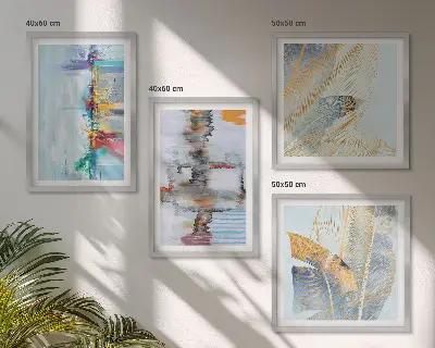 Abstracte schilderijcomposities set van posters met lijst