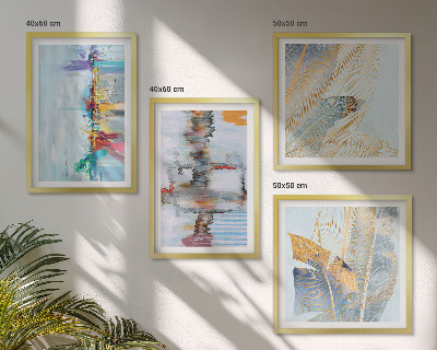 Set van posters met lijst Abstracte schilderijcomposities