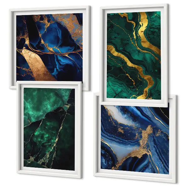 Set posters met lijst met elegante patronen op stenen