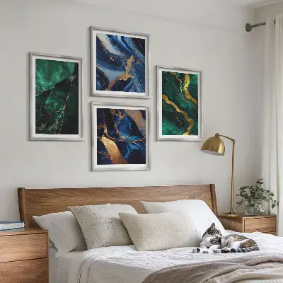 Set posters met lijst met elegante patronen op stenen