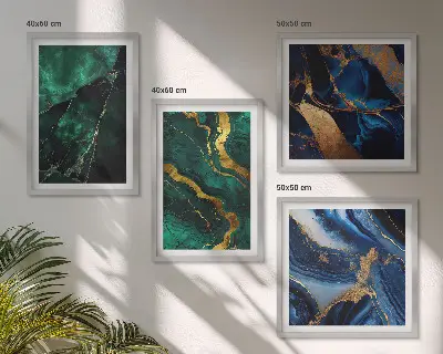 Set posters met lijst met elegante patronen op stenen